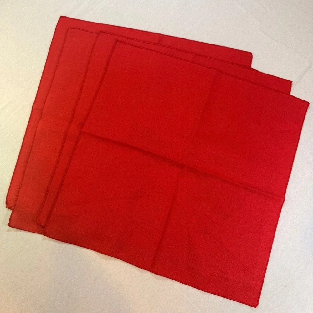 Unbranded Napkins Set of 4 Red Linen Blend 16x16 Holiday Dining Table Decor